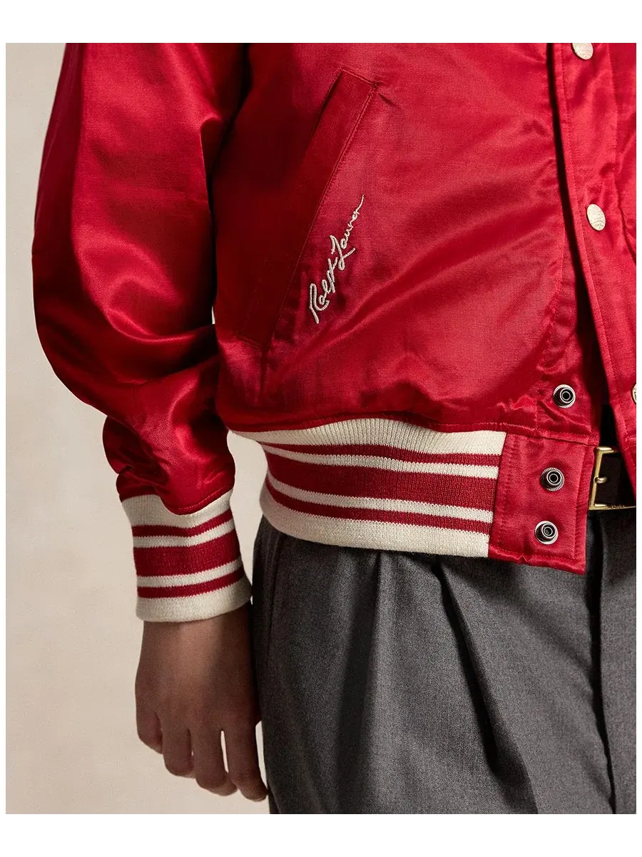 Мужская полосатая бейсбольная куртка "Филадельфия Филлис" Polo Ralph Lauren — изображение 5 из 8, красный