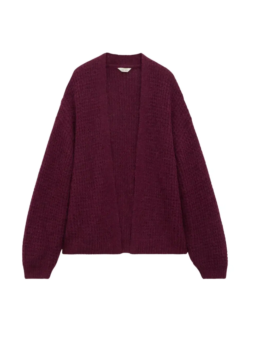 Кардиган женский с вафельным узором Flossie Waffle Stitch Hush — изображение 4 из 4, бордовый красный