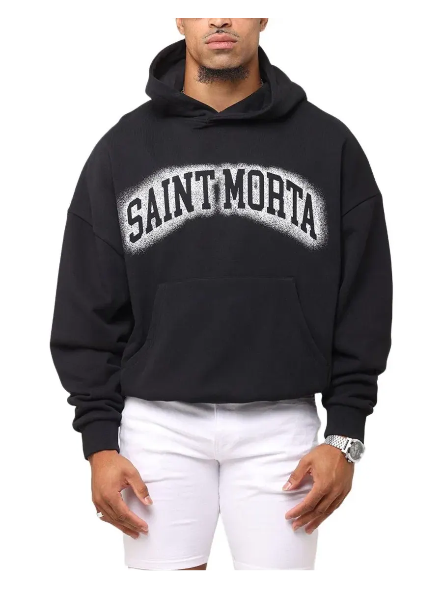 Мужская толстовка свободного кроя с логотипом Spray, черная SAINT MORTA — мульти