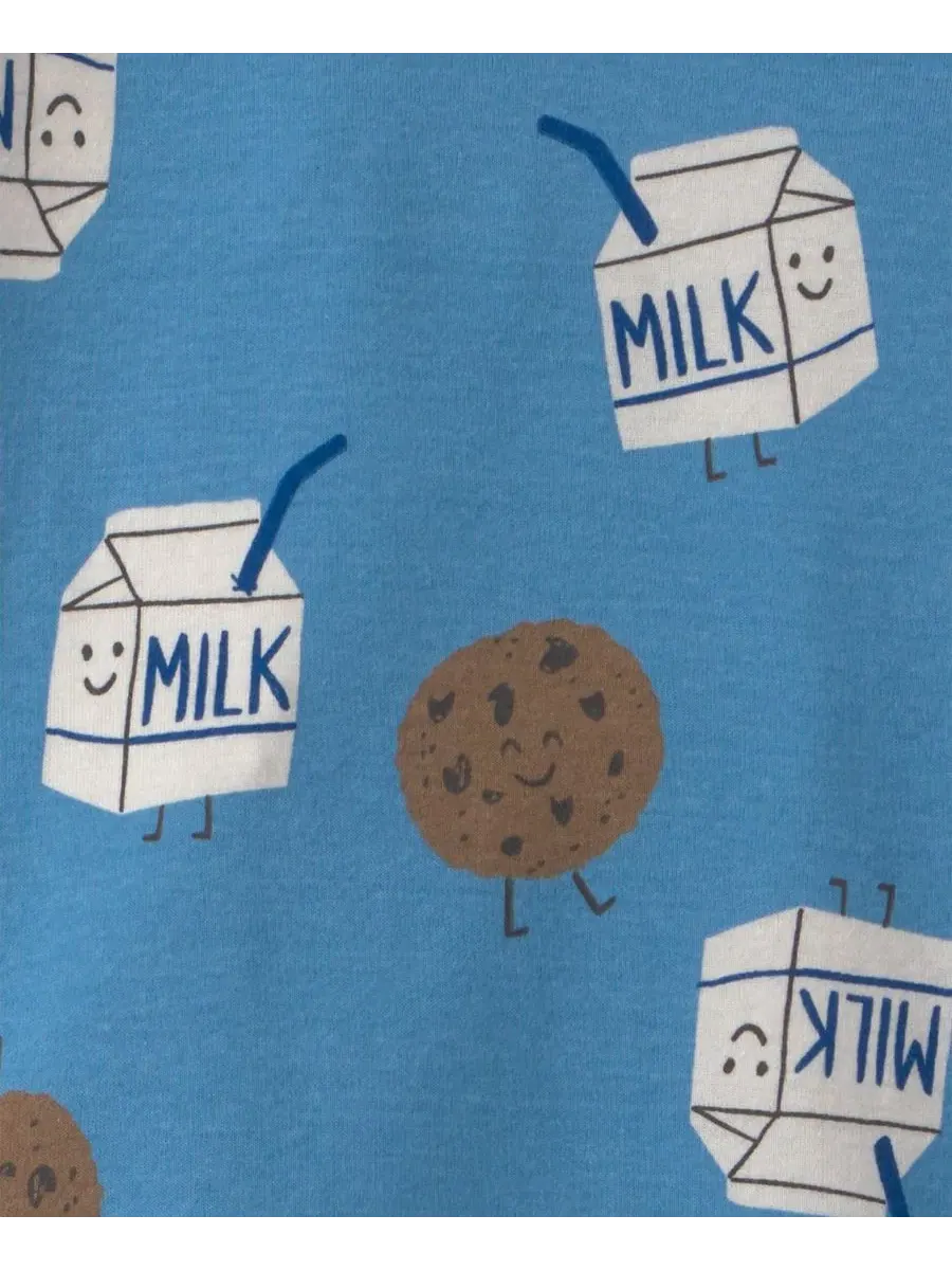 Комплект пижам из 4 предметов с длинным рукавом, с принтом Milk and Cookies Carter's — изображение 3 из 4, синий