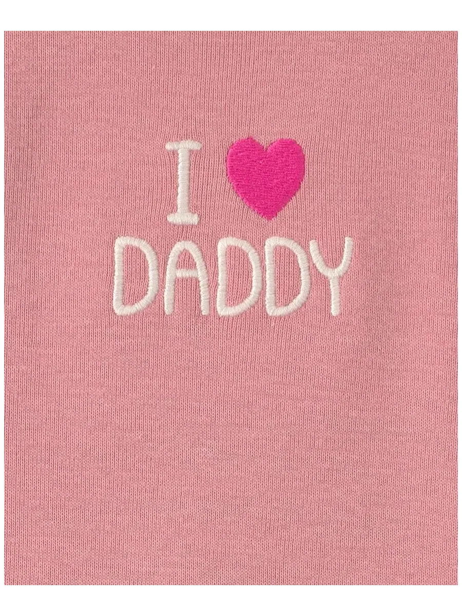 Комплект из 3 предметов с принтом I Love Daddy Carter's — изображение 4 из 5, кремовый/розовый