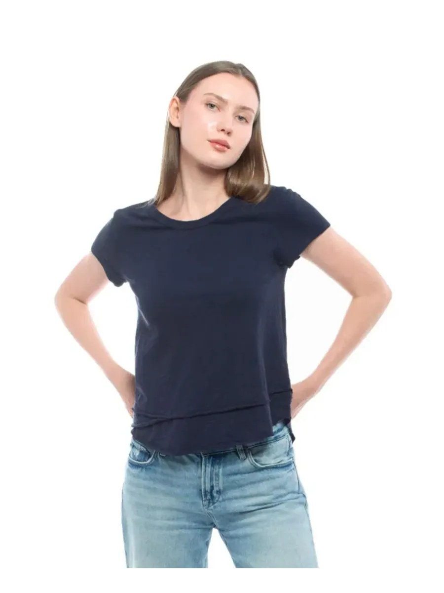 Футболка с коротким рукавом и имитацией многослойности WILT, Peacoat — изображение 1 из 5