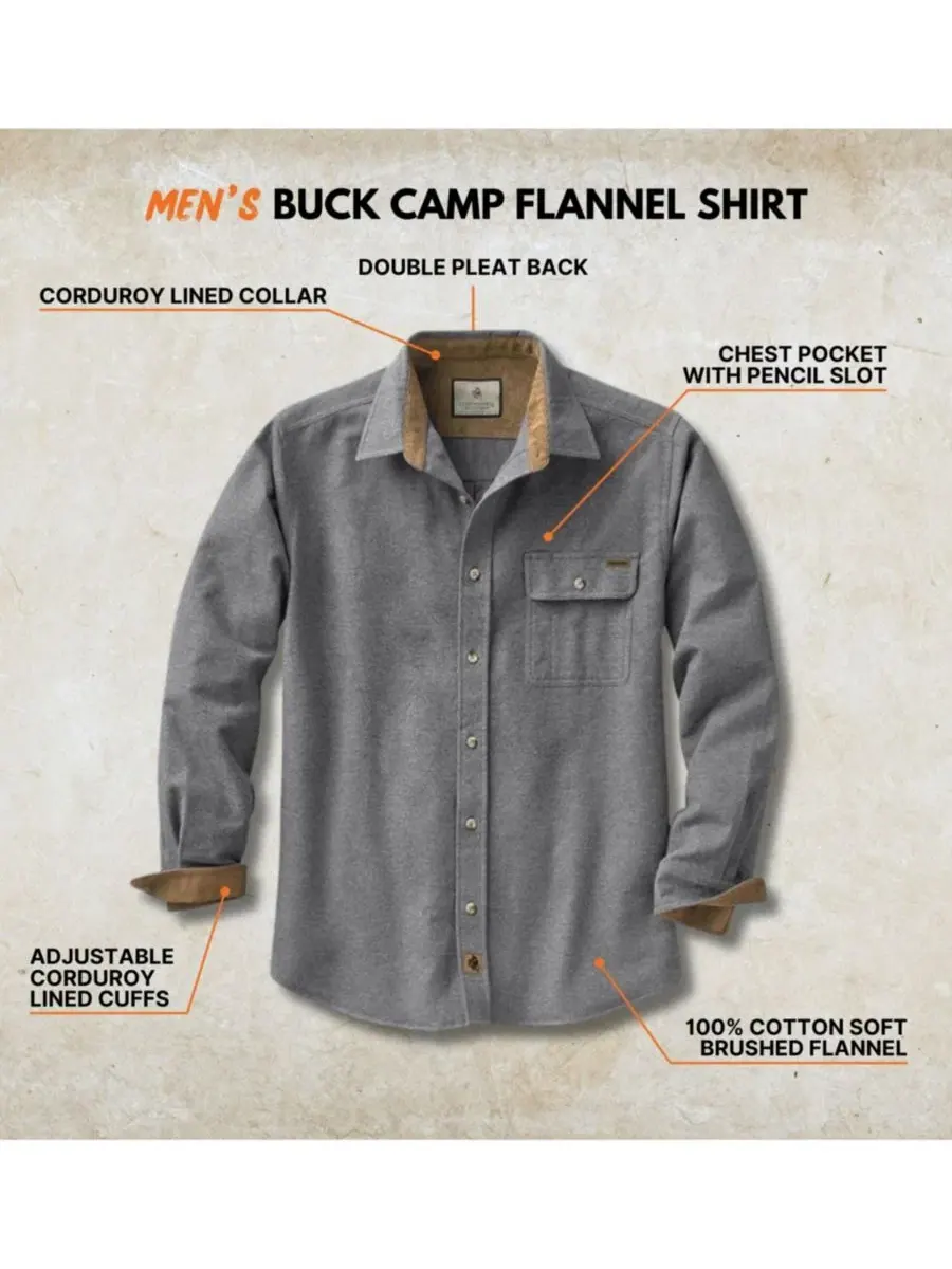 Рубашка с длинным рукавом Buck Camp Legendary Whitetails — изображение 2 из 6, темно-серый серый