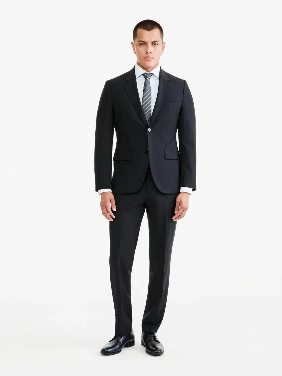 Костюм-двойка из шерсти с современной посадкой Hugo Boss — изображение 6 из 9, черный