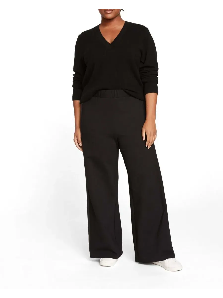 Брюки с широкой штаниной и боковой полосой Plus Size Wide Leg Stripe Ponte Universal Standard — изображение 3 из 3
