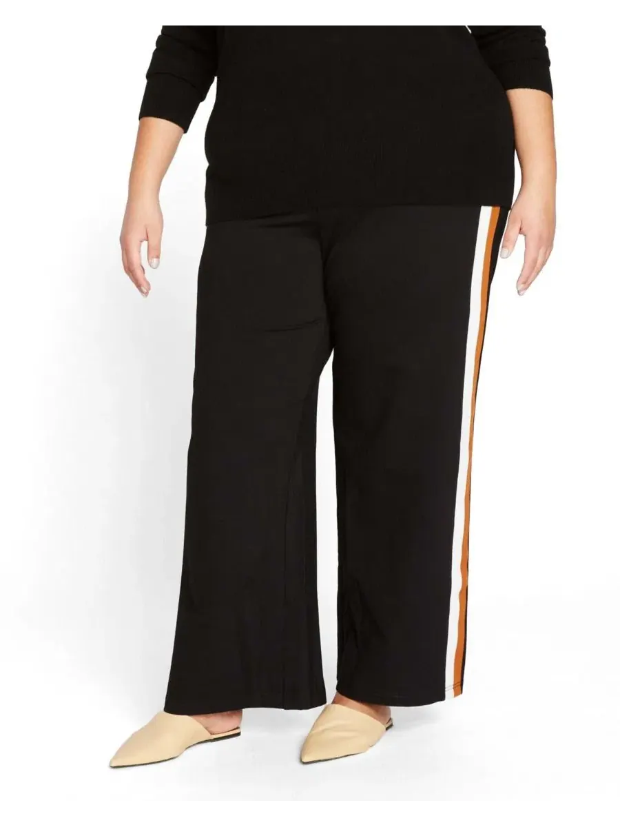 Брюки с широкой штаниной и боковой полосой, Ponte, Plus Size Universal Standard