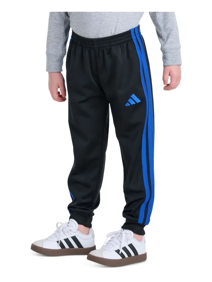 Детские спортивные брюки с утяжкой, с логотипом 3-Stripes adidas — изображение 1 из 5, черный/синий