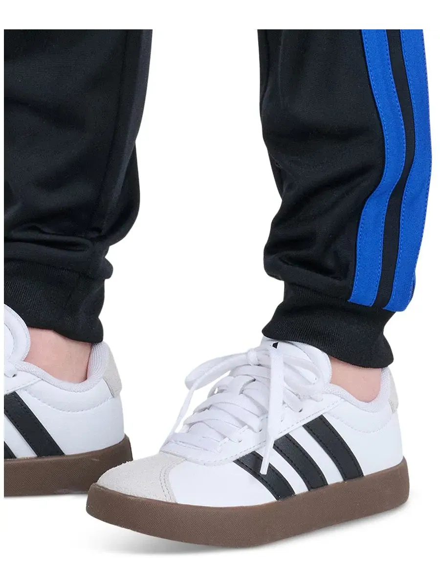 Детские спортивные брюки с утяжкой, с логотипом 3-Stripes adidas — изображение 4 из 5, черный/синий