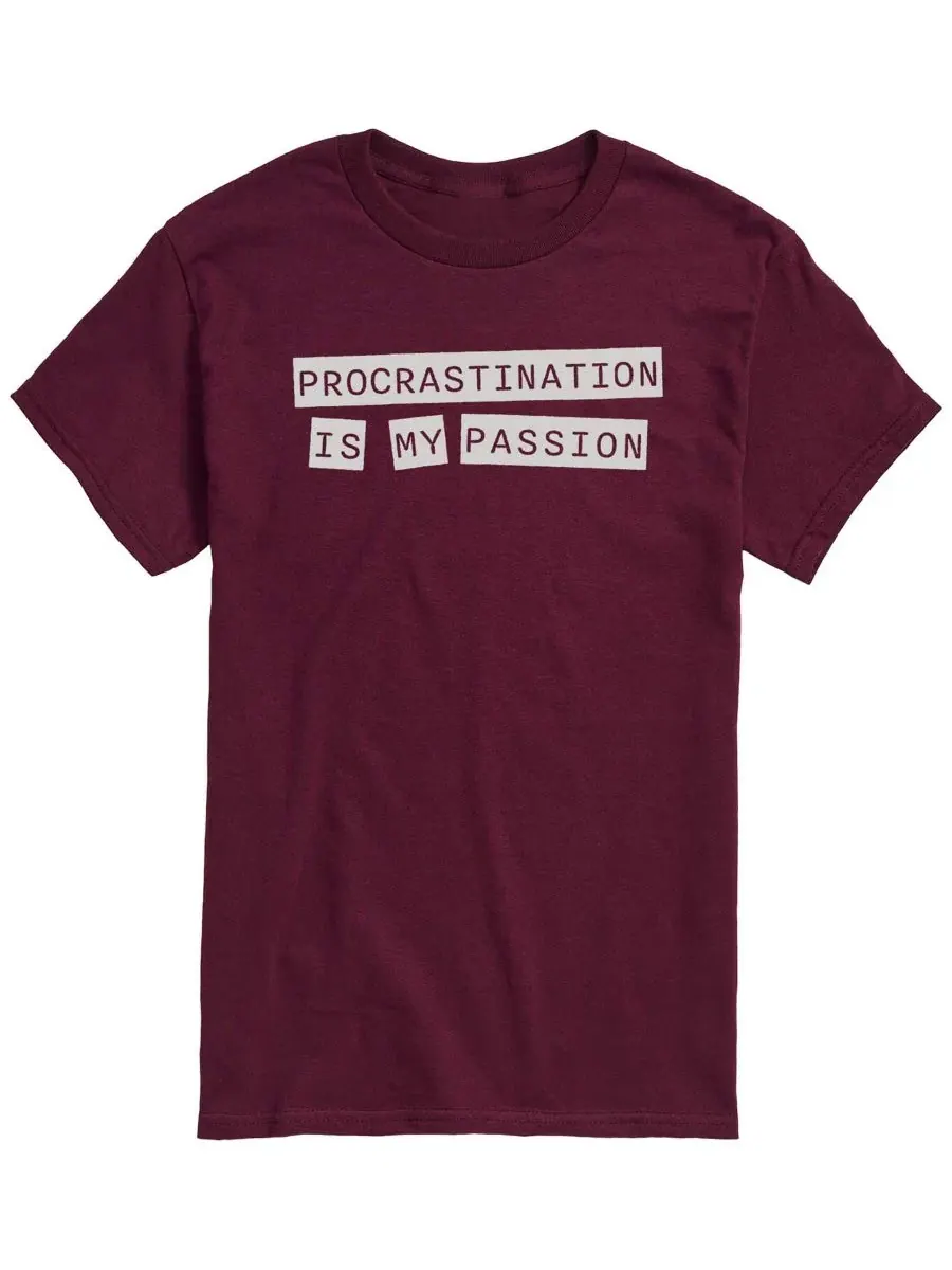 Мужская футболка с коротким рукавом и принтом Procrastination Is My Passion AIRWAVES