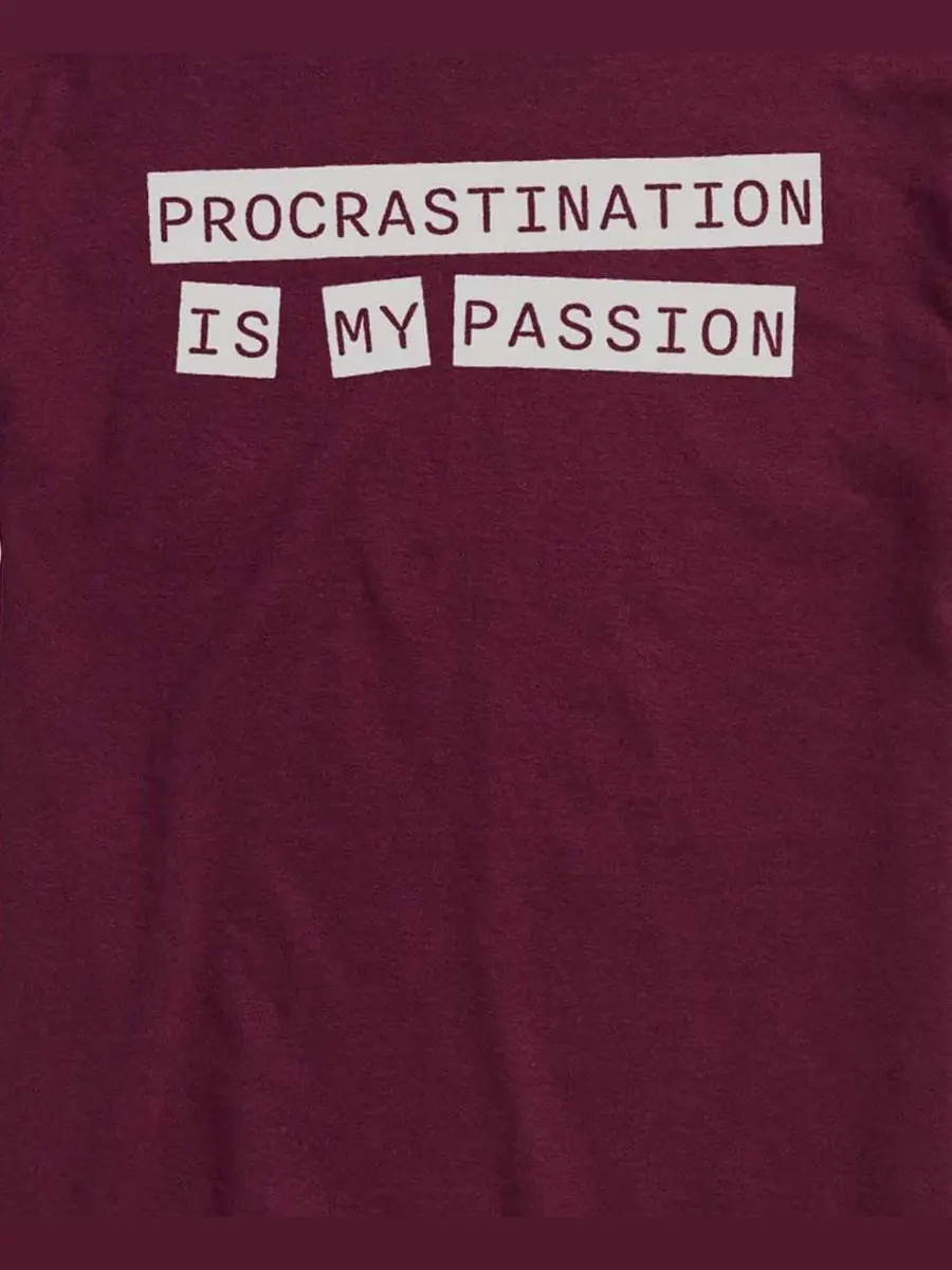 Мужская футболка с коротким рукавом и принтом Procrastination Is My Passion AIRWAVES — изображение 3 из 3, коричневый