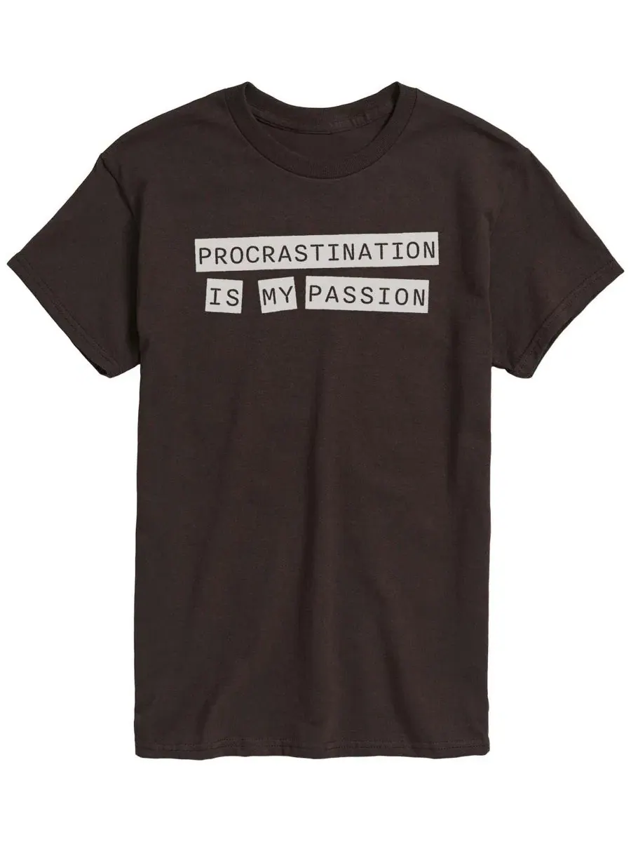 Футболка с коротким рукавом и принтом Procrastination Is My Passion AIRWAVES — изображение 1 из 3, коричневый