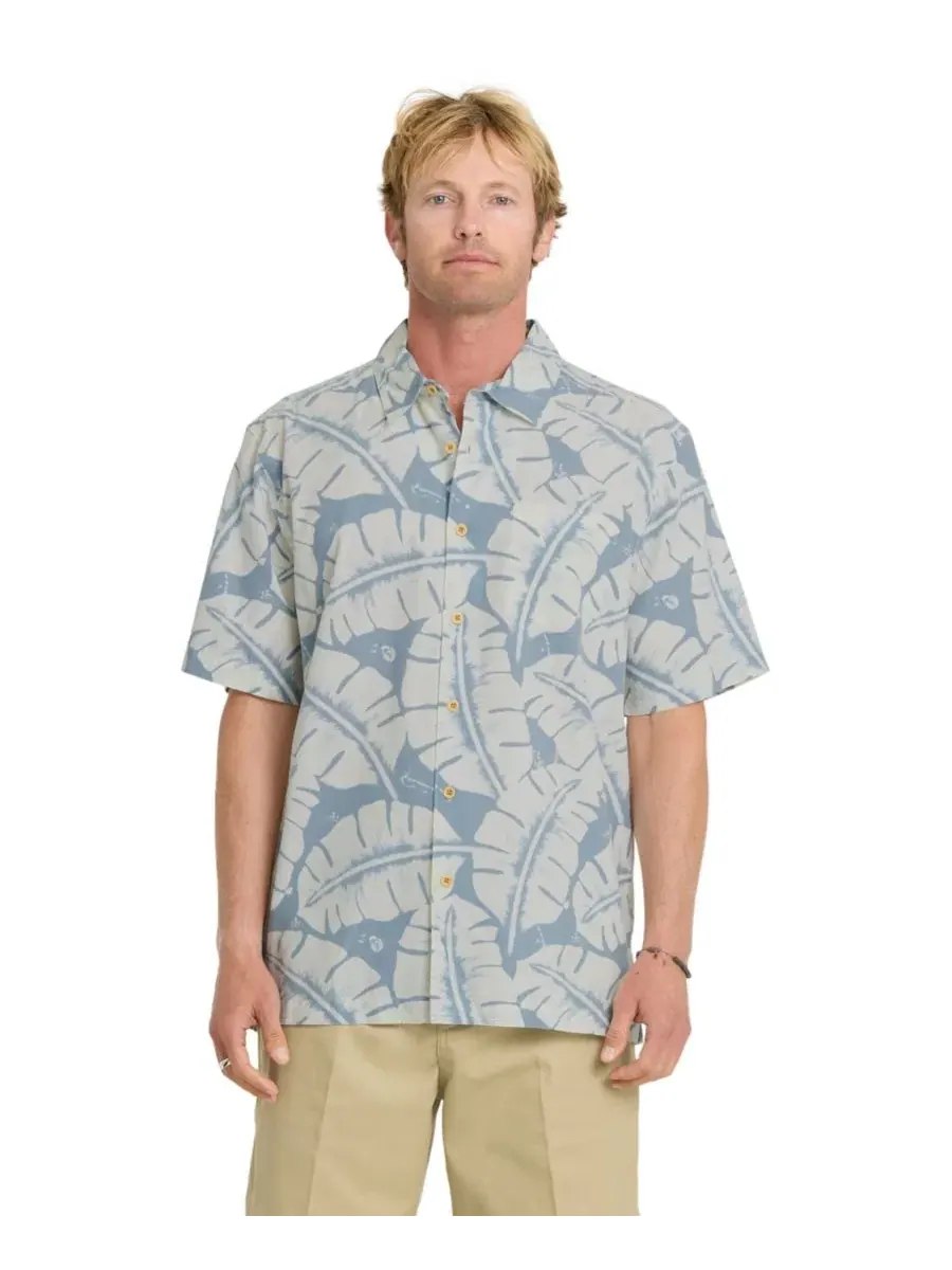 Мужская рубашка с коротким рукавом Fronds Quiksilver Waterman — синий