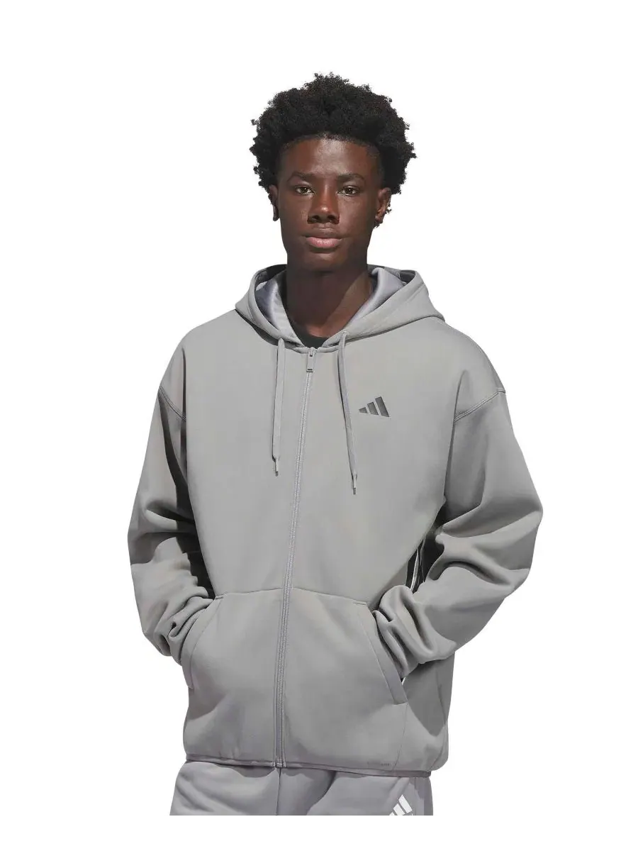 Мужская куртка-худи с капюшоном Crazy Warm на молнии adidas — изображение 1 из 3, серый/черный