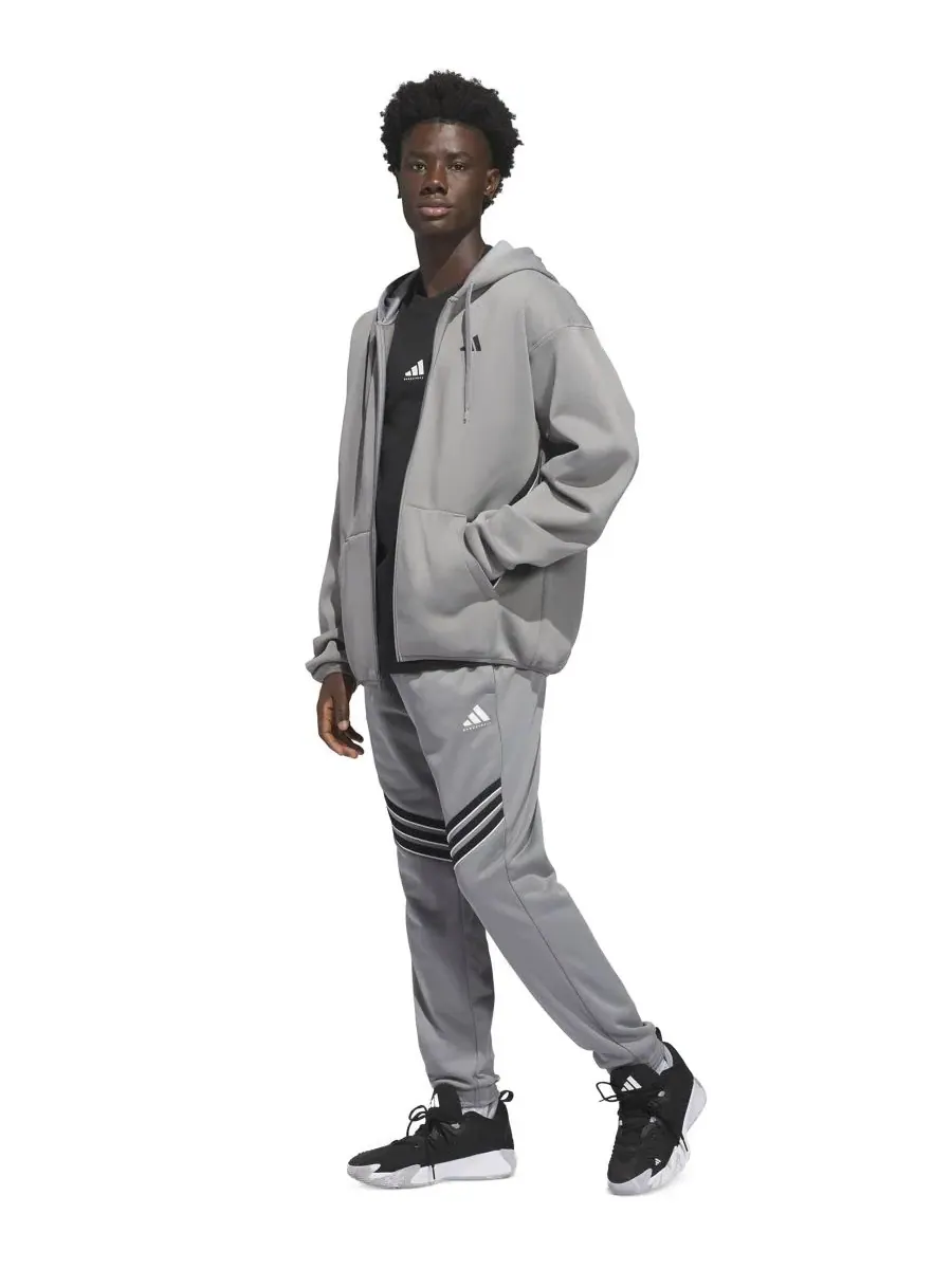 Мужская куртка-худи с капюшоном Crazy Warm на молнии adidas — изображение 2 из 3, серый/черный