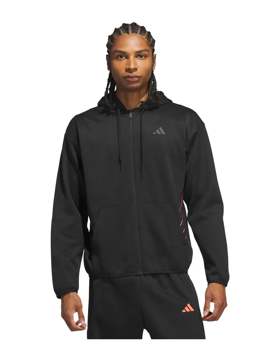 Куртка-худи с капюшоном Crazy Warm на молнии, мужская adidas — изображение 1 из 3, черный