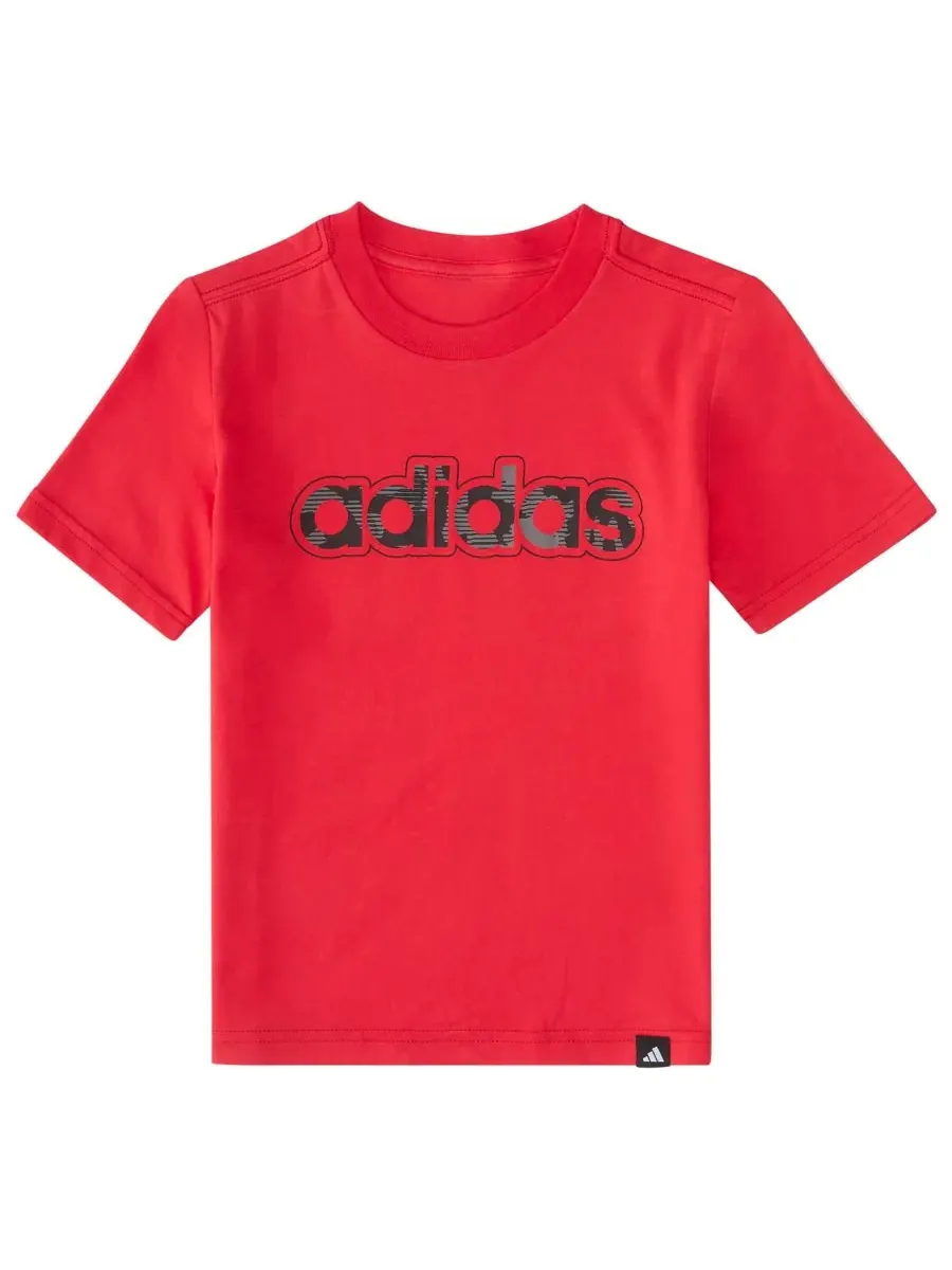 Комплект из футболки и шорт 2 предмета, с принтом adidas — изображение 3 из 4, красный/серый