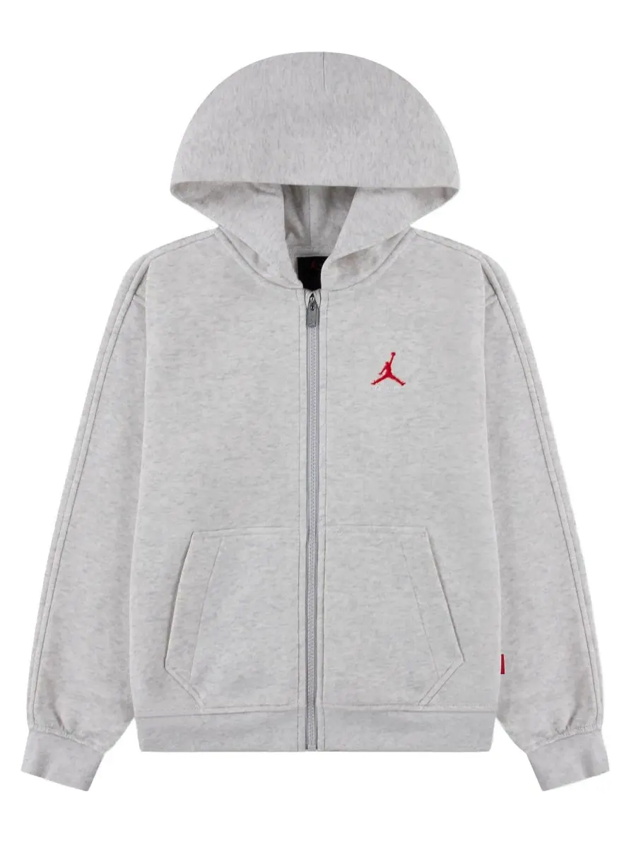 Детский худи с капюшоном и молнией Brooklyn Fleece Jordan — серый