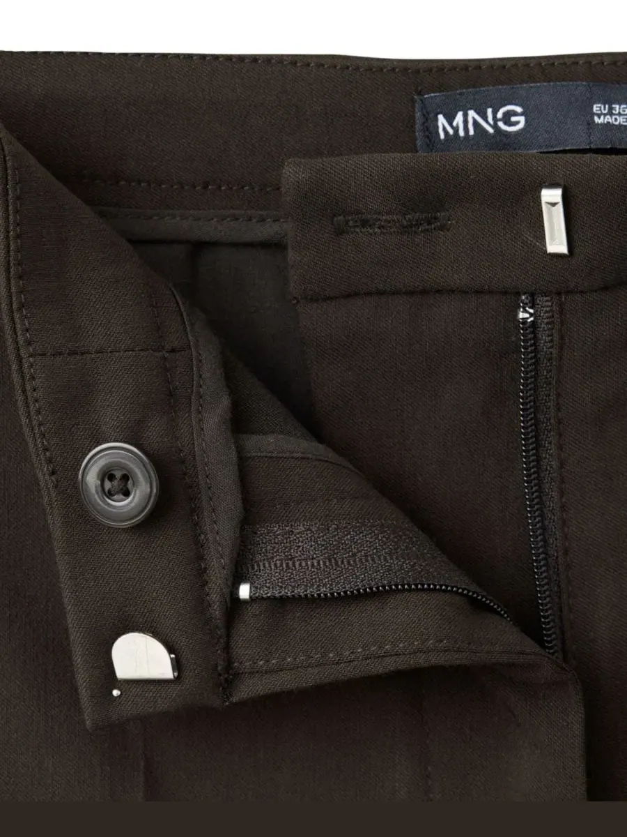 Брюки прямого кроя с заниженной талией MANGO — изображение 6 из 6, шоколад