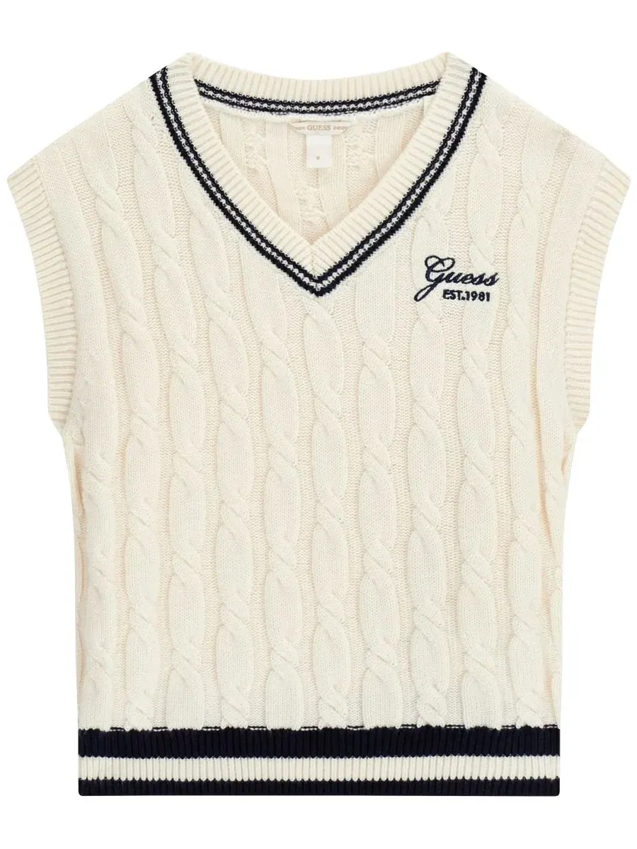 Жилет без рукавов с V-образным вырезом, модель Sleeveless Sweater GUESS