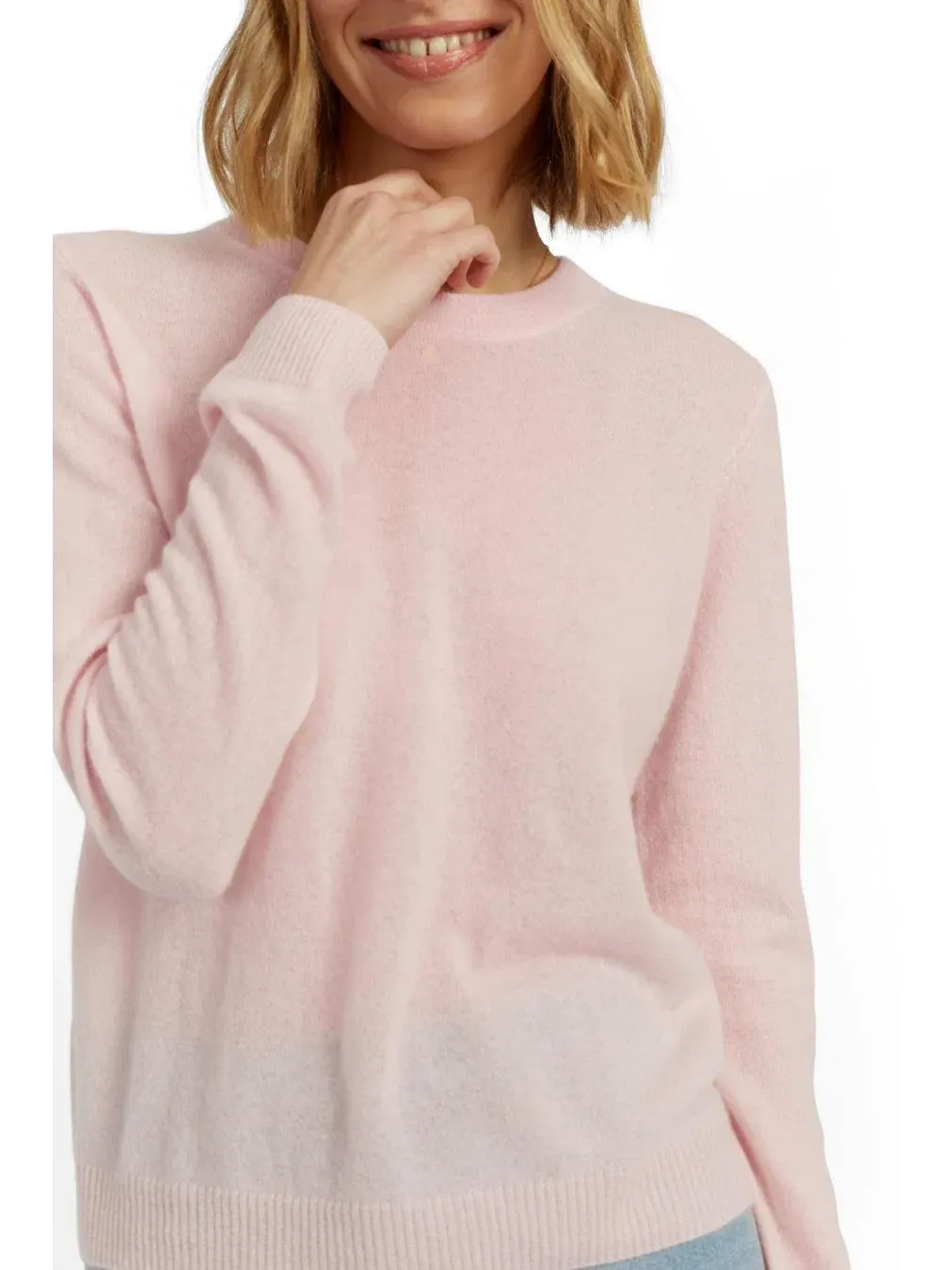 Пуловер Air Cashmere с круглым вырезом Chinti & Parker — изображение 4 из 5, розовый
