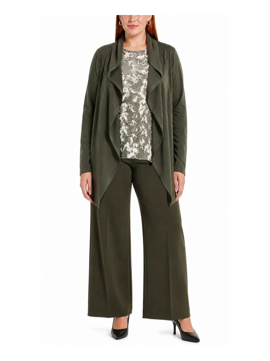 Кардиган с запахом Plus Size Draped Flyaway Cardigan COIN 1804 — изображение 1 из 4, оливковый