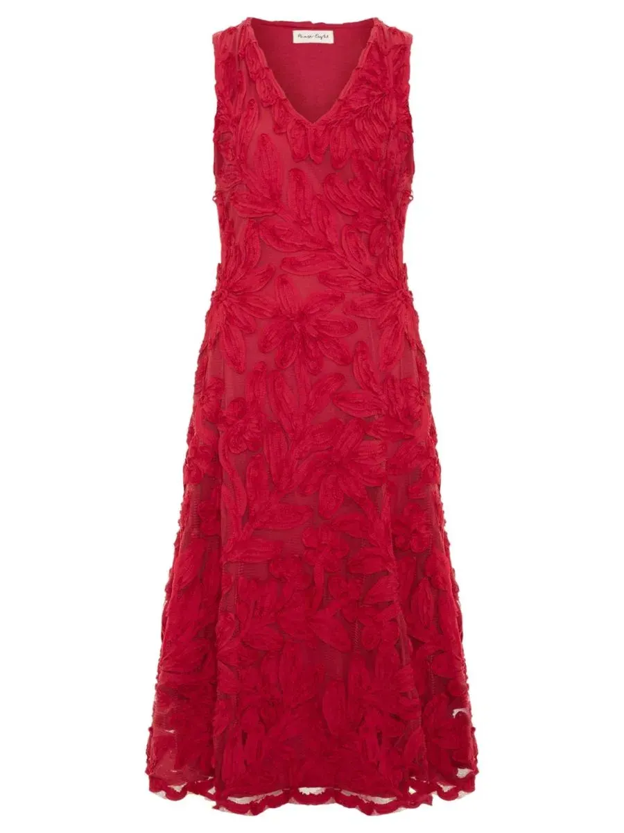 Платье-миди с цветочной аппликацией, без рукавов, Paloma Embroidered Fit Flare Phase Eight — изображение 6 из 6, розовый