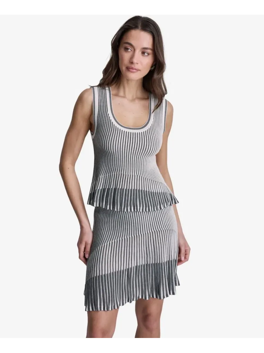 Топ без рукавов с воланами BCBG — белый
