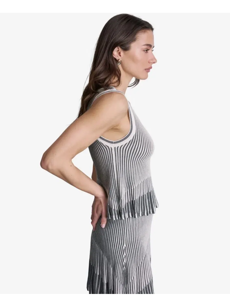 Топ без рукавов с воланами BCBG — изображение 3 из 6, белый