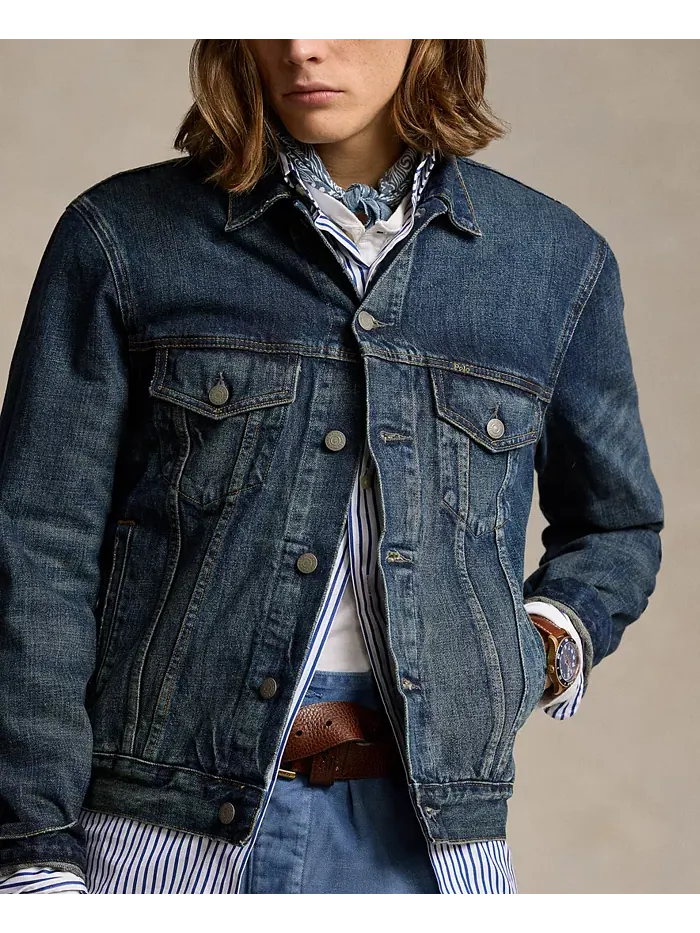 Мужская джинсовая куртка Trucker Polo Ralph Lauren — изображение 3 из 4, бледно-зеленый лес