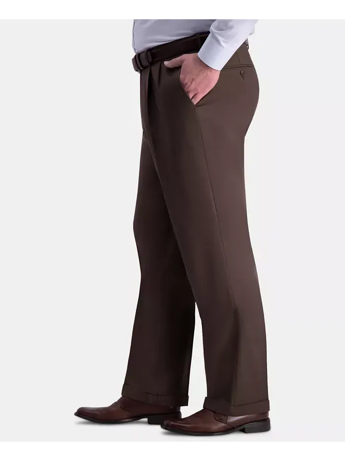 Мужские классические брюки со складками Big & Tall Premium Comfort Stretch, однотонные Haggar — 2