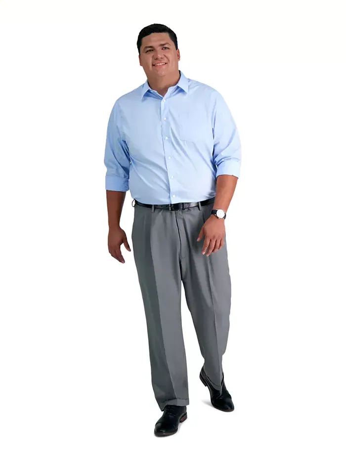 Мужские классические брюки со складками Big & Tall Premium Comfort Stretch, однотонные Haggar — 1