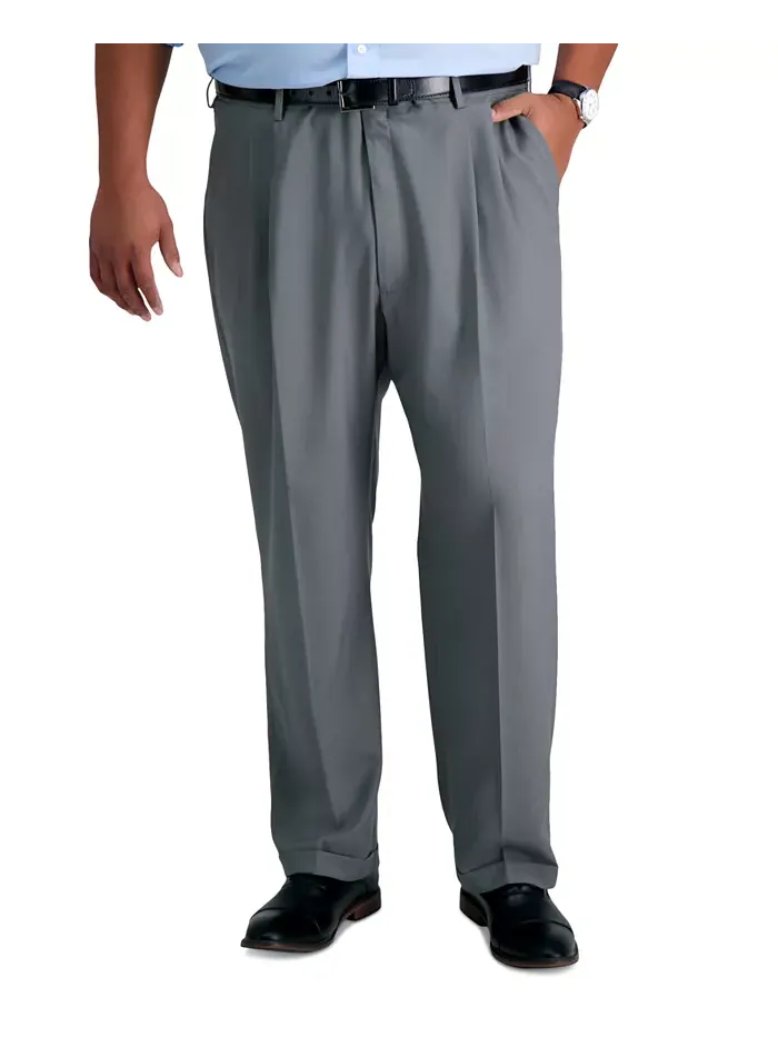 Мужские классические брюки со складками Big & Tall Premium Comfort Stretch, однотонные Haggar — 2