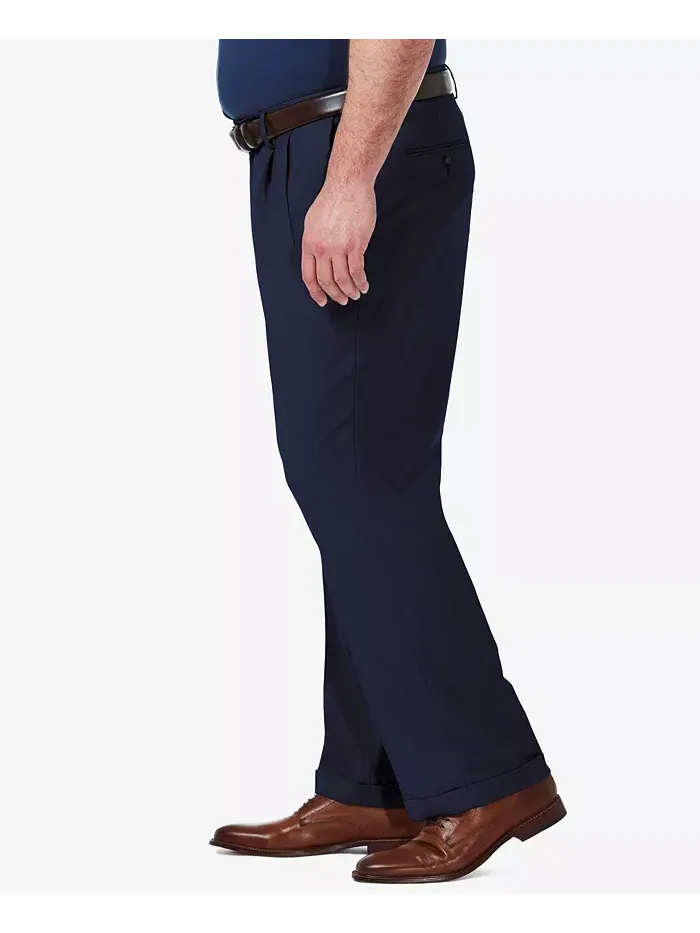 Мужские классические брюки со складками Big & Tall Premium Comfort Stretch, однотонные Haggar — 3