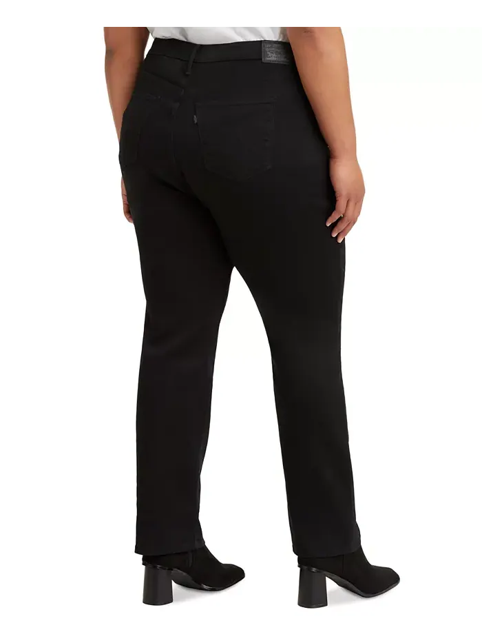 Модные джинсы прямого кроя с высокой посадкой 724 Plus Size Levi's — изображение 2 из 4, черный