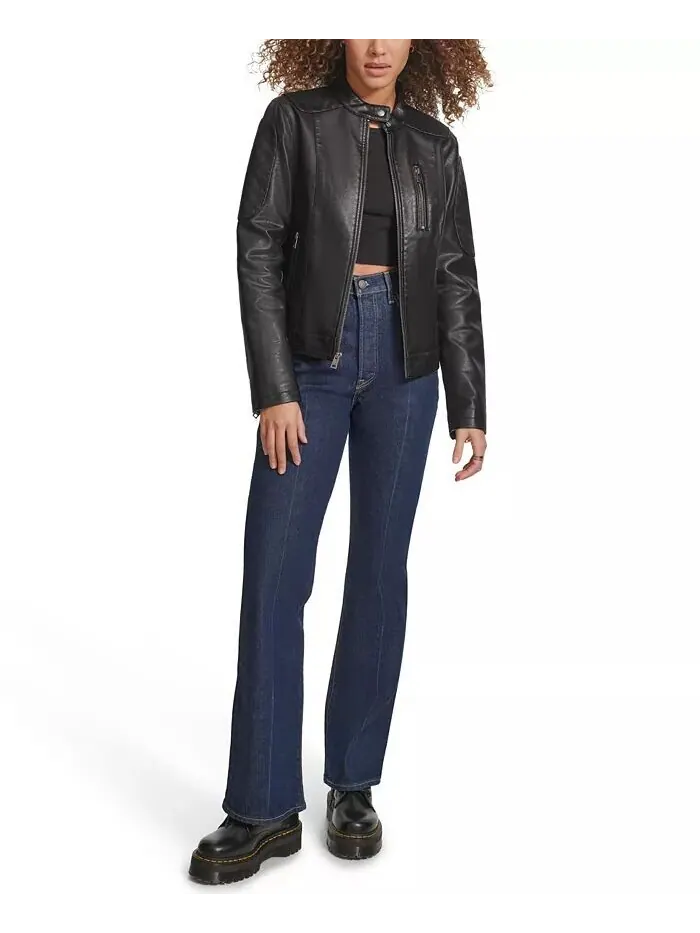 Женская байкерская куртка из искусственной кожи Levi's — изображение 5 из 5, черный