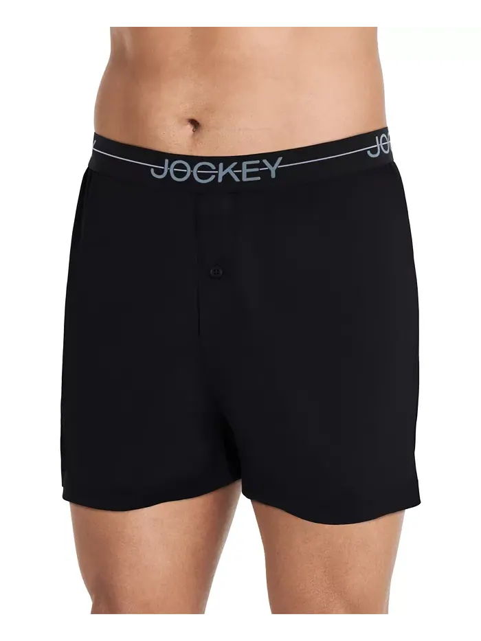 Мужские эластичные влагоотводящие боксеры Jockey — серый
