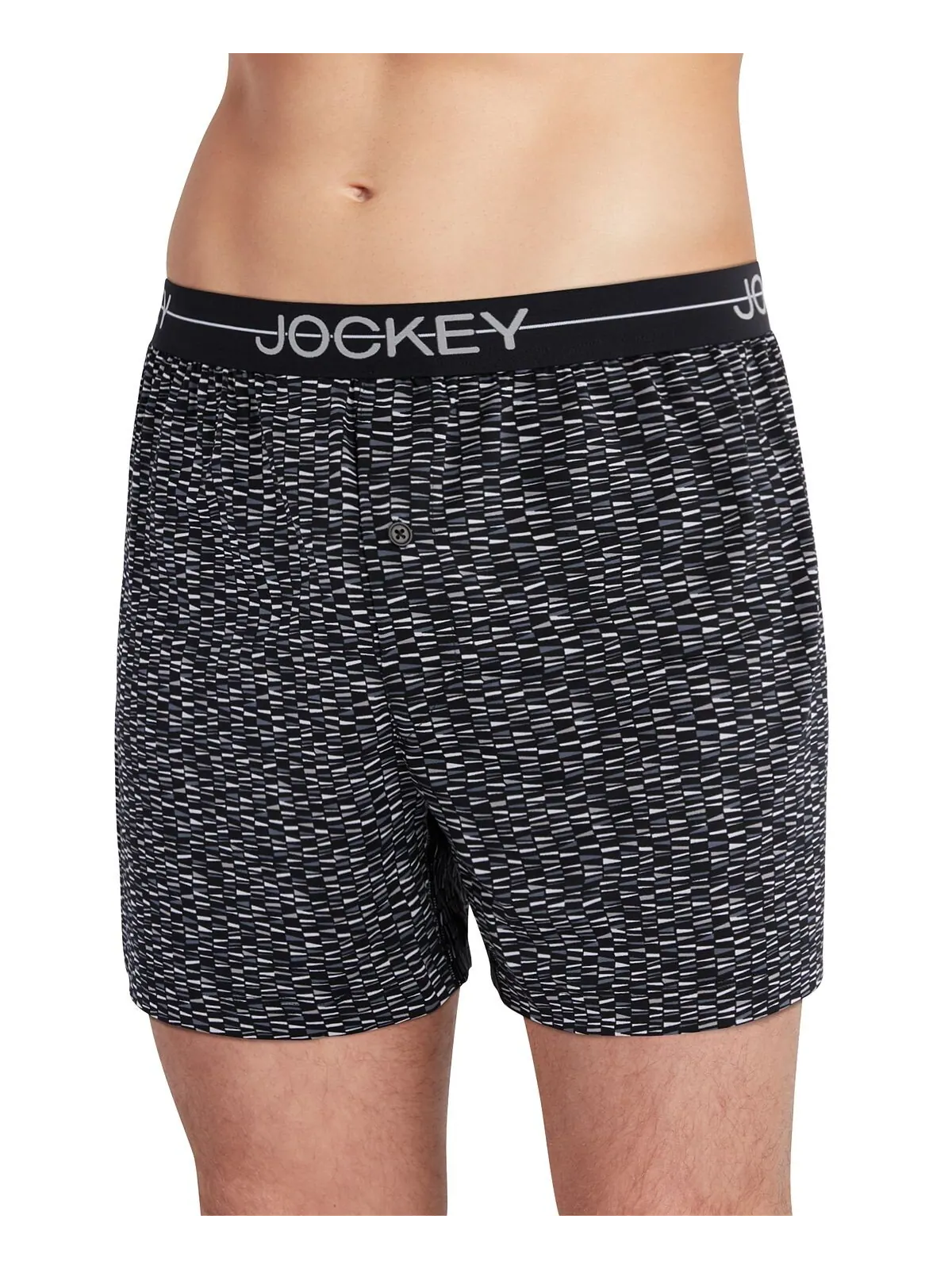 Мужские эластичные влагоотводящие боксеры Jockey — изображение 1 из 2, черный белый