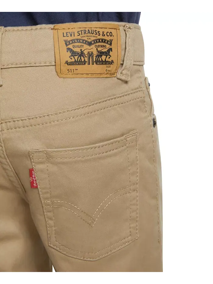 Брюки Little Boys 511 Slim Fit Five-Pocket Sueded Levi's — изображение 10 из 10, золотистый