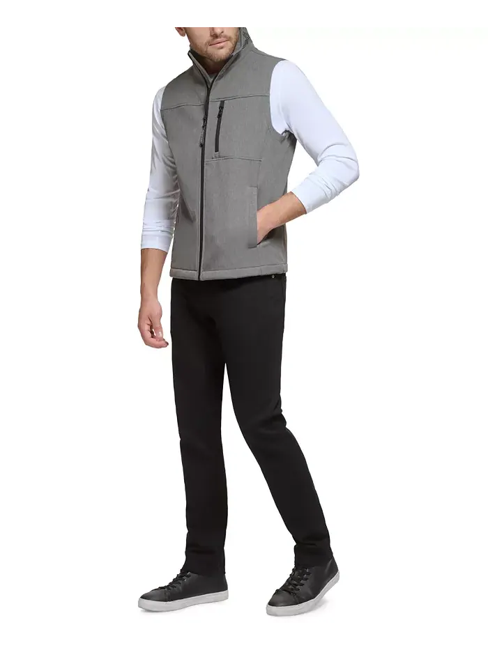 Мужская мягкая бесшовная жилетка Infinite Stretch Soft Shell Calvin Klein — изображение 7 из 8, светлый серый