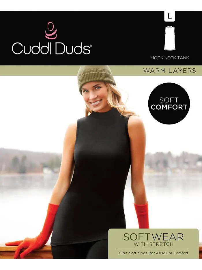 Женская эластичная майка из мягкой одежды Cuddl Duds — изображение 4 из 4, черный