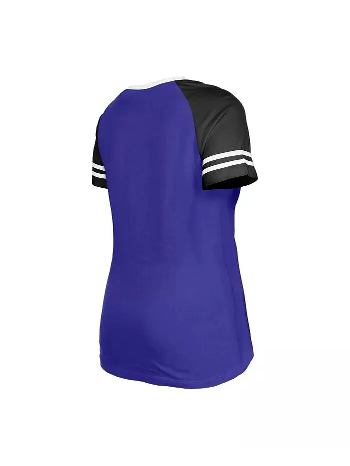 Женская фиолетовая футболка Baltimore Ravens Raglan Lace-Up New Era — изображение 3 из 3