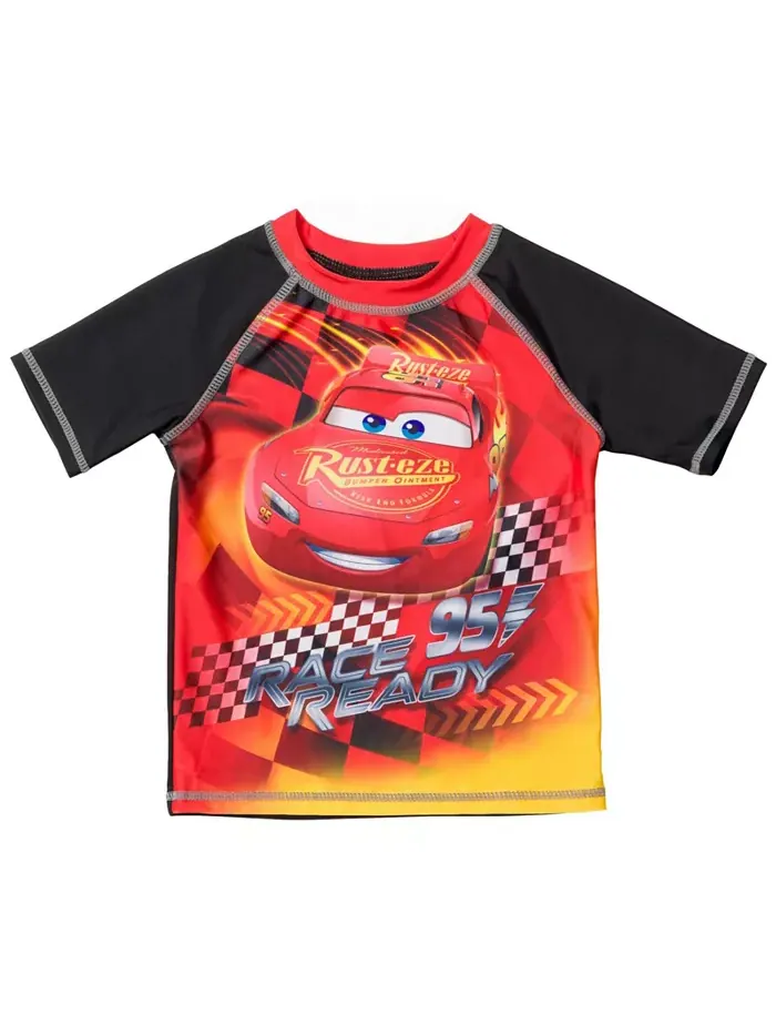 Детский комплект для плавания Disney Pixar Lightning McQueen: рашгард и плавки для мальчиков Cars — изображение 2 из 7