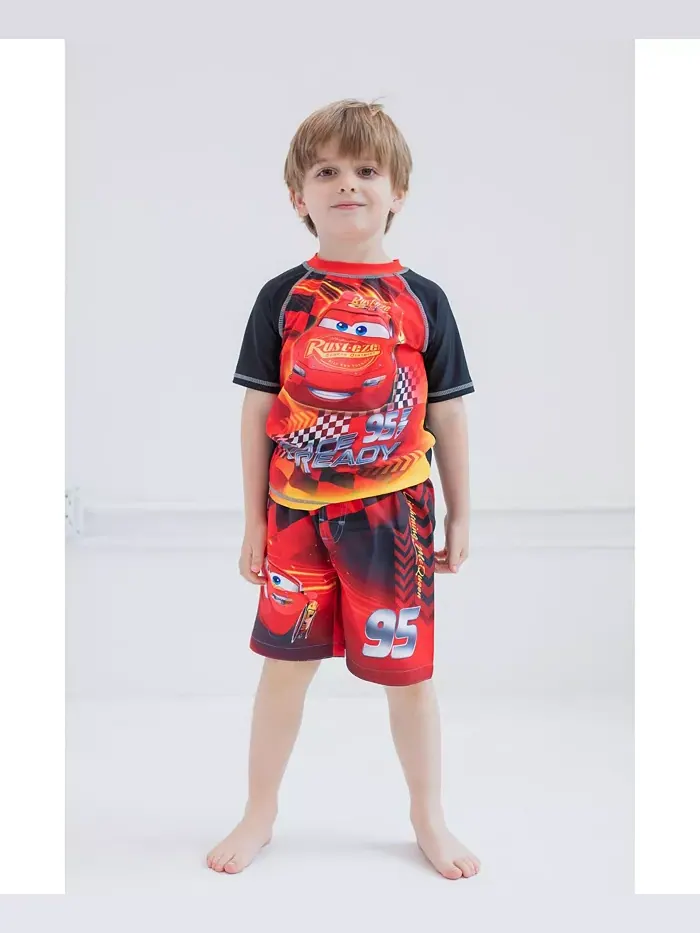 Детский комплект для плавания Disney Pixar Lightning McQueen: рашгард и плавки для мальчиков Cars — изображение 5 из 7
