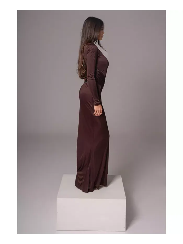 Женское платье Muoi Maxi JLUXLABEL — изображение 3 из 8, шоколад
