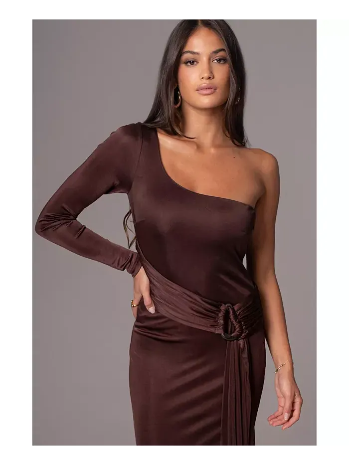 Женское платье Muoi Maxi JLUXLABEL — изображение 5 из 8, шоколад