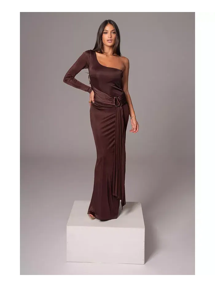 Женское платье Muoi Maxi JLUXLABEL — изображение 6 из 8, шоколад