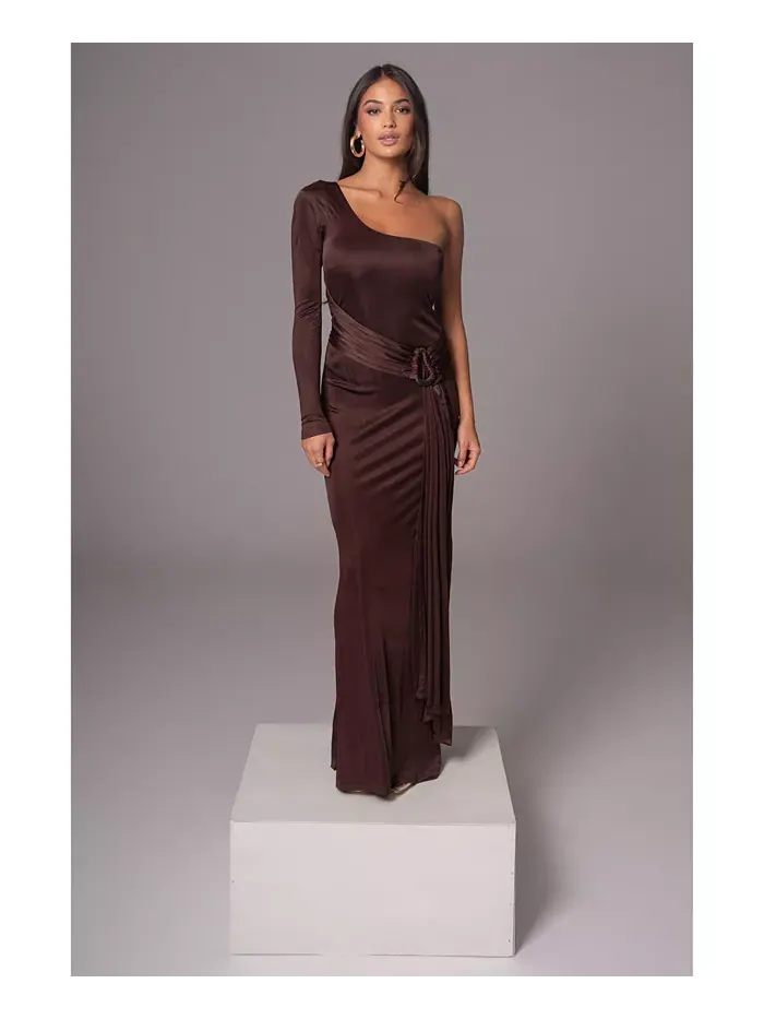 Женское платье Muoi Maxi JLUXLABEL — изображение 7 из 8, шоколад