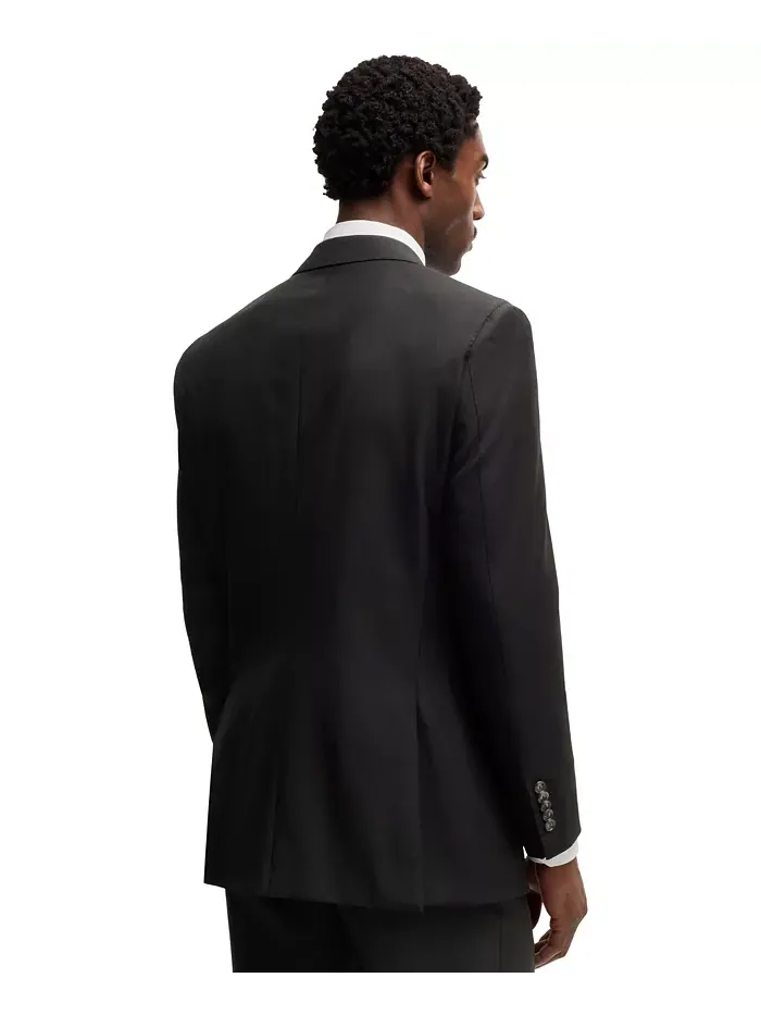 Мужской костюм из чистой шерсти Slim-Fit Hugo Boss — изображение 4 из 4, черный