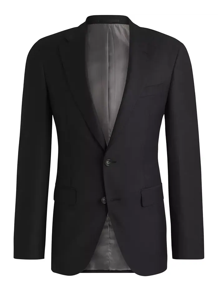 Мужской костюм Slim-Fit из чистой шерсти Hugo Boss — изображение 2 из 4, серый