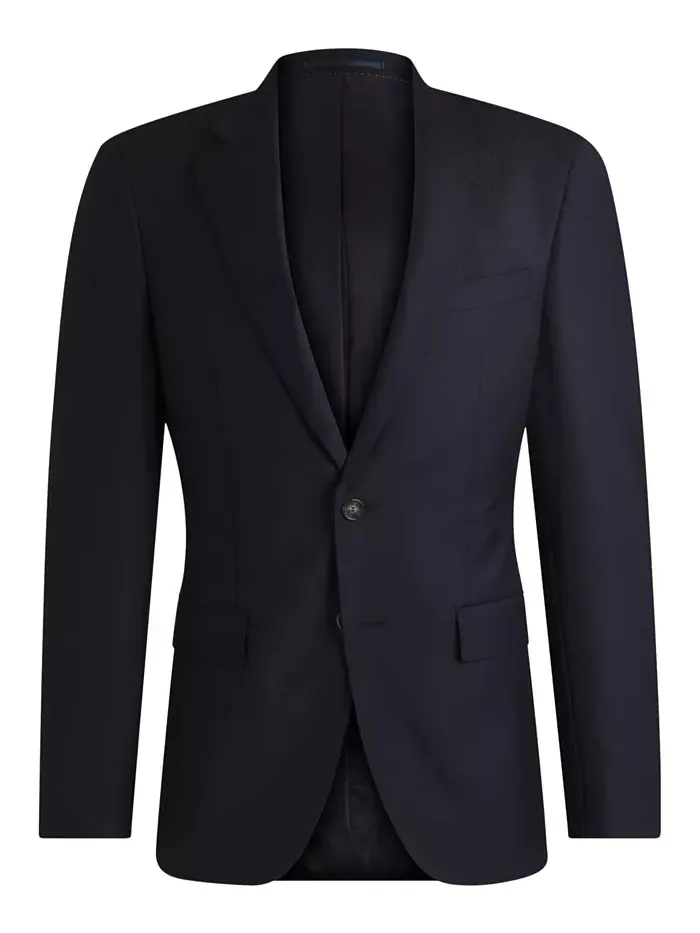 Мужской костюм Slim-Fit из чистой шерсти Hugo Boss — изображение 2 из 4, синий